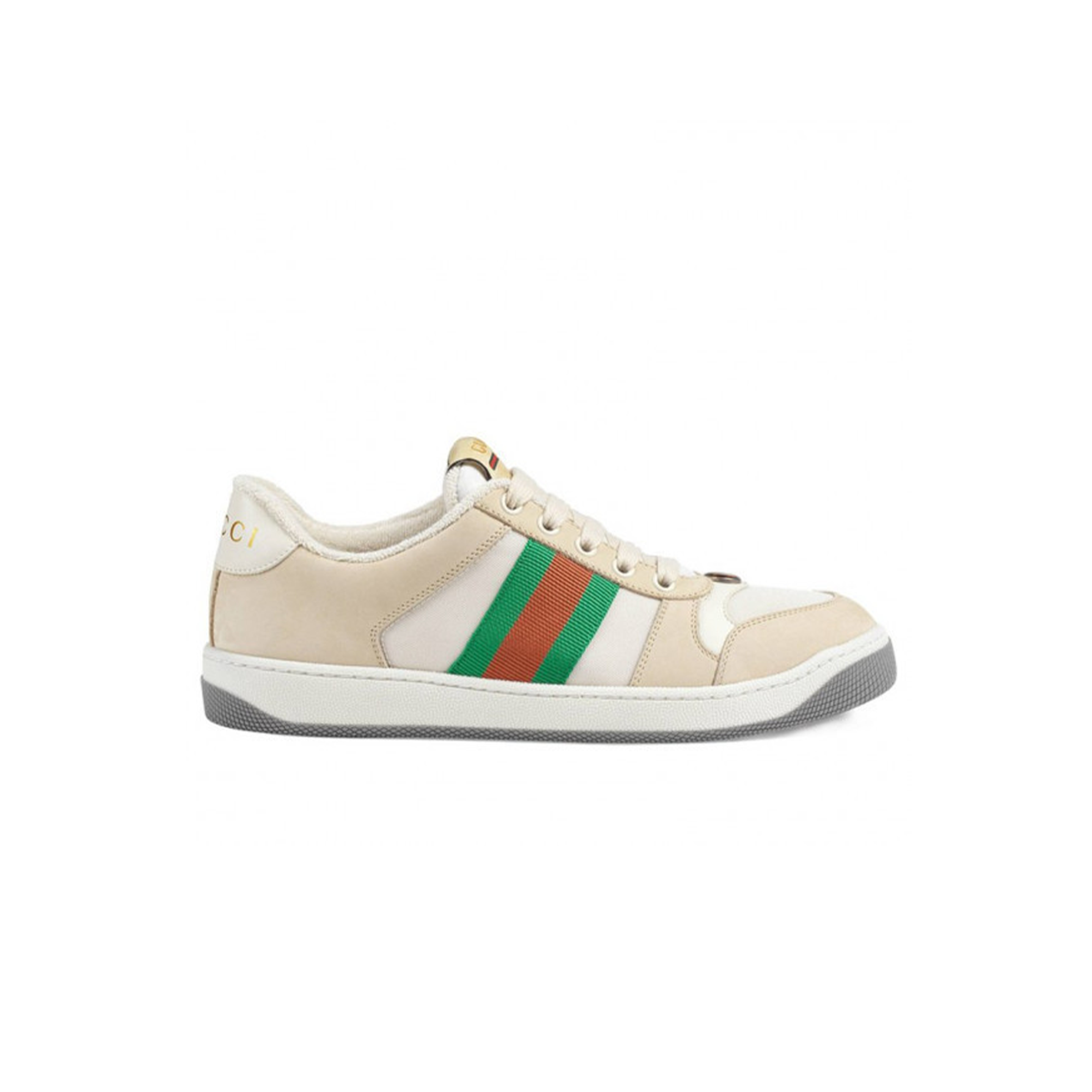 GUCCI WOMENS WMNS SCREENER 'GREEN ORANGE' WHITE MARATHON RUNNING 577684